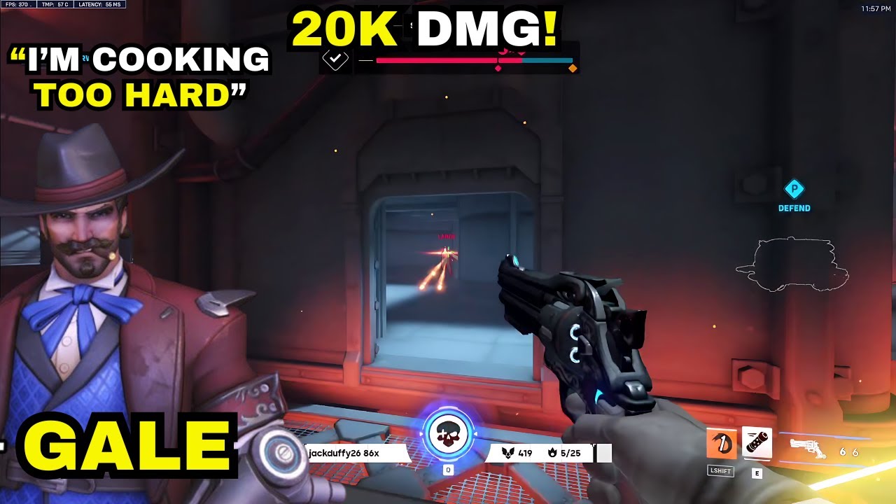 1000+ hours ON  CASSIDY! GALE 20K DMG GAMEPLAY! OVERWATCH 2 SEASON 12