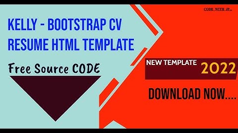 🔴 Kelly - Bootstrap CV Resume HTML Template Design || CODE WITH JP || 🔴