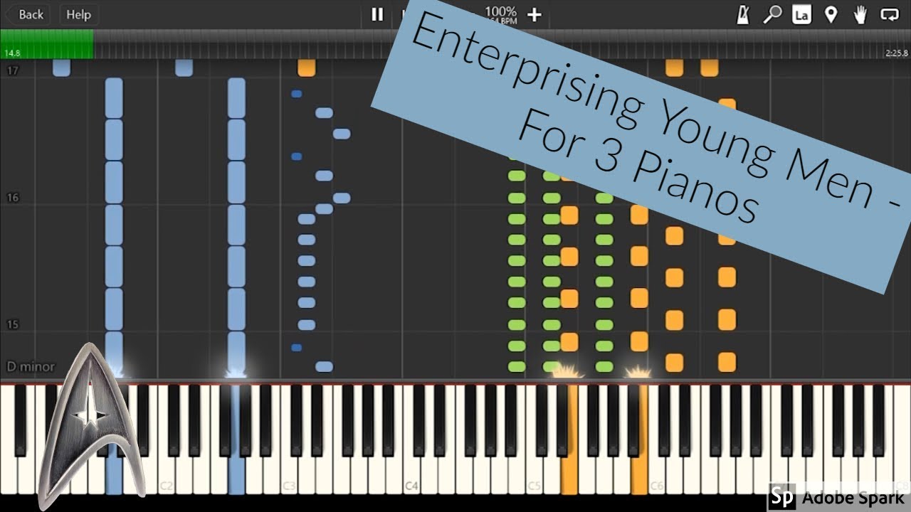 Star Trek Enterprising Young Men For 3 Pianos Youtube