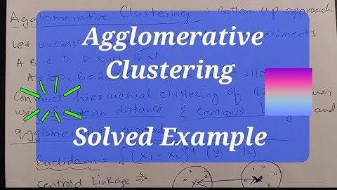 Agglomerative Clustering explained with Solved Example || hierarchical Clustering