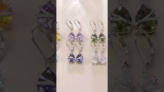 Birthstone Dangle Drop Earrings For Women 925 Sterling Silver