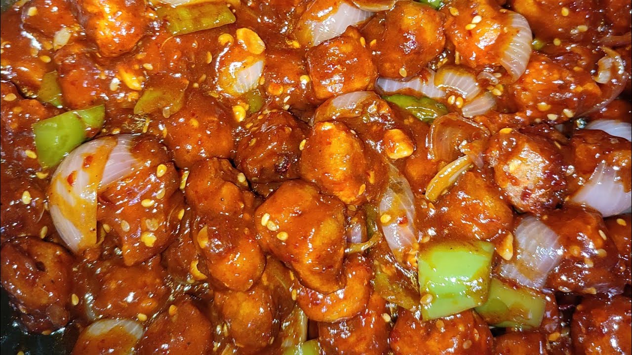 Soya Manchurian Veg starter soya chunks recipe dry soya
