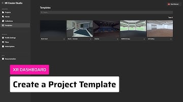 XR Dashboard | Create a Project Template