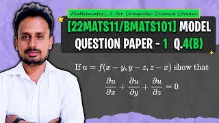 [BMATS101] Model Q.P. 1 (Q.4b) | Module 2 | Partial Differentiation Composite Functions