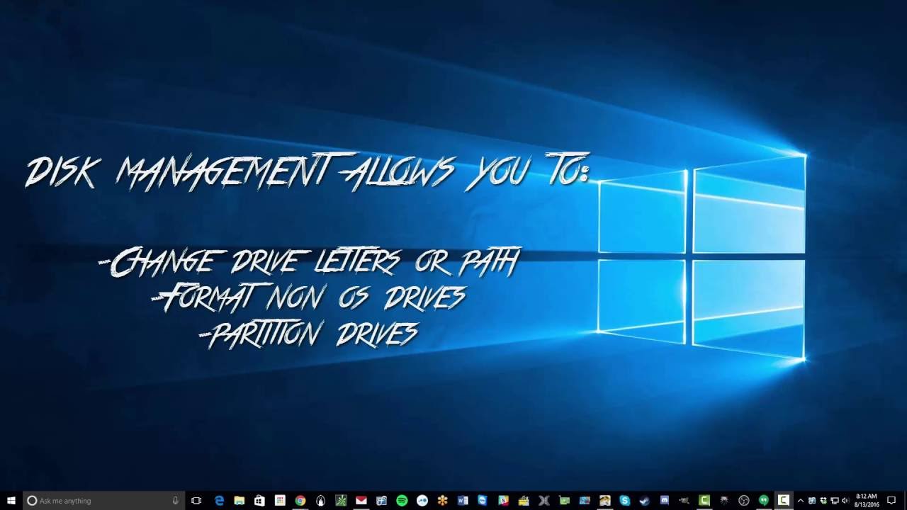Where is Disk Management? How do I change a drive letter? | WINDOWS 10 - YouTube