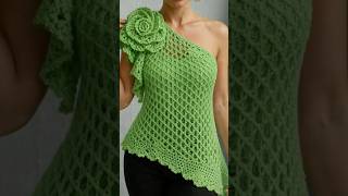 Feminine summer blouse #crochet #handmade #knitting #trending #summer #moda #blouse #fashion