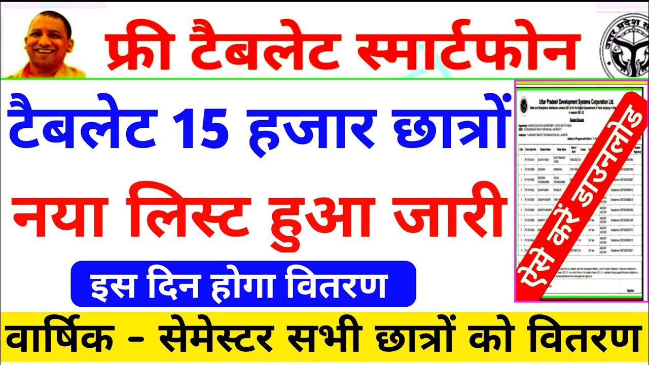 up free tablet yojana latest news | up smartphone yojana news | up tablet yojana kab milega