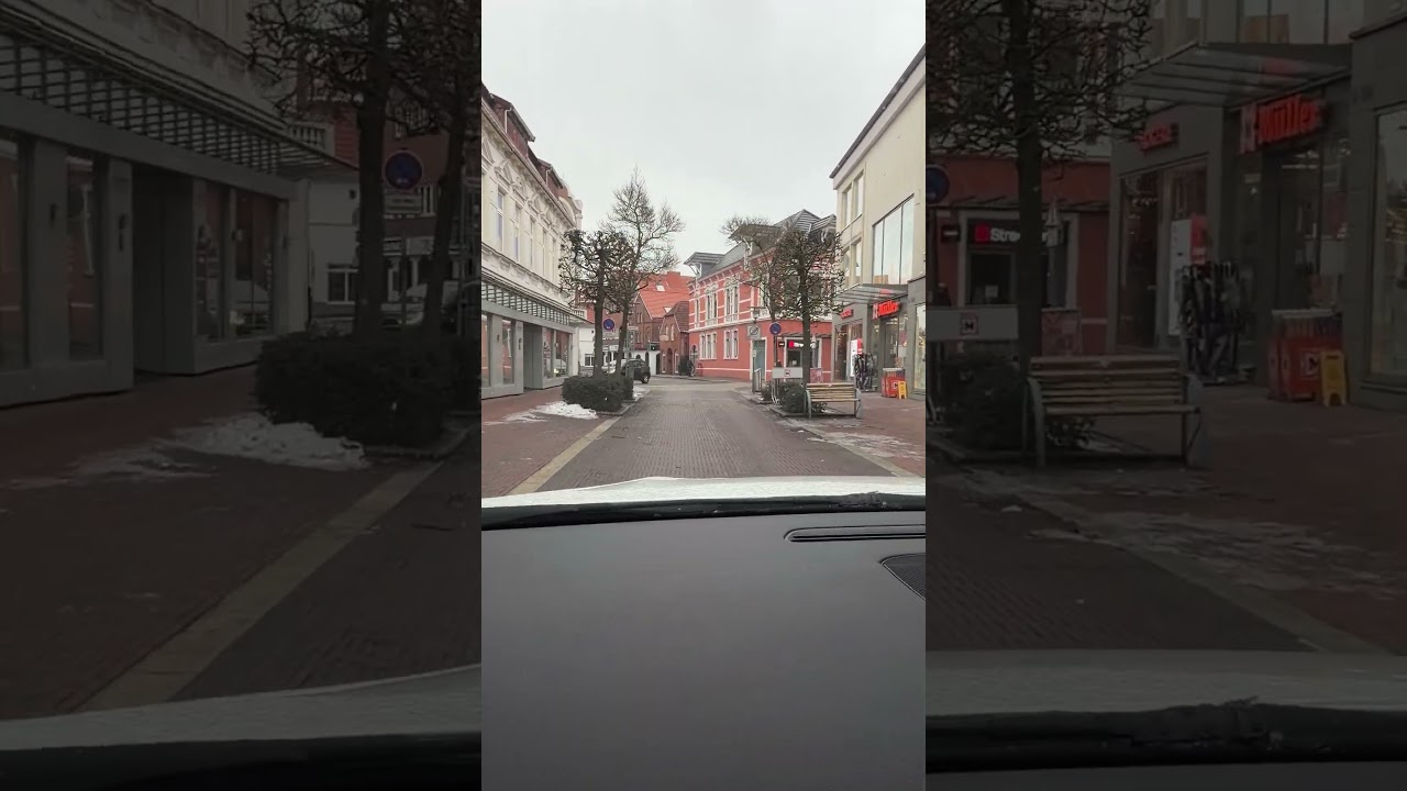 Alles leer bei der Kälte in der City (Fußgängerzone) von Norden (Ostfriesland)