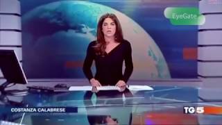 Italian news anchor Costanza Calabrese shows more by accident