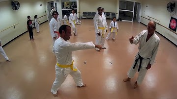 Karate application Inside block jab reverse punch