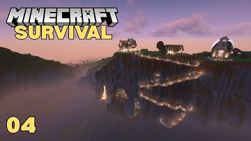 Een promenade langs een klif en bijen! | Laten we Survival Minecraft spelen | Aflevering 4