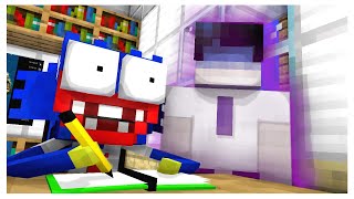 Minecraft Mobs : GHOST STUDENT MISTERY HUGGY - Minecraft Animation