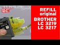Refill Brother LC-3219 LC-3217 original inkjet cartridges and chip reset