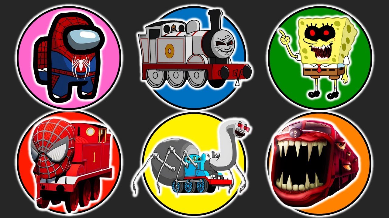 Spin Wheel Among Us Spiderman,Kereta Timothy,Spongebob Exe,Kereta Spiderman,Thomas Lipan,Train Eater