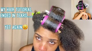 Roller Set - Melt Down🥲 | Natural Hair Struggle