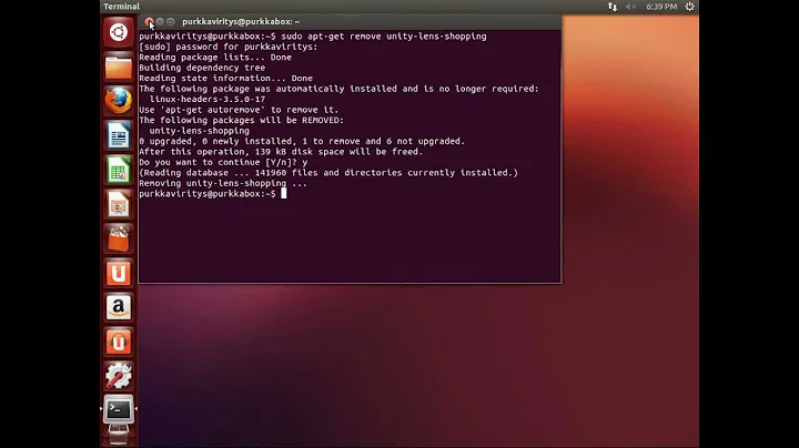 Removing Amazon shopping lens in Ubuntu 12.10