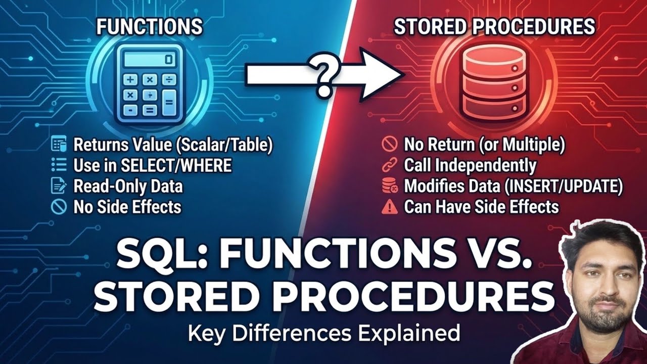 Functions vs Stored Procedure in SQL | DE by Honey - YouTube