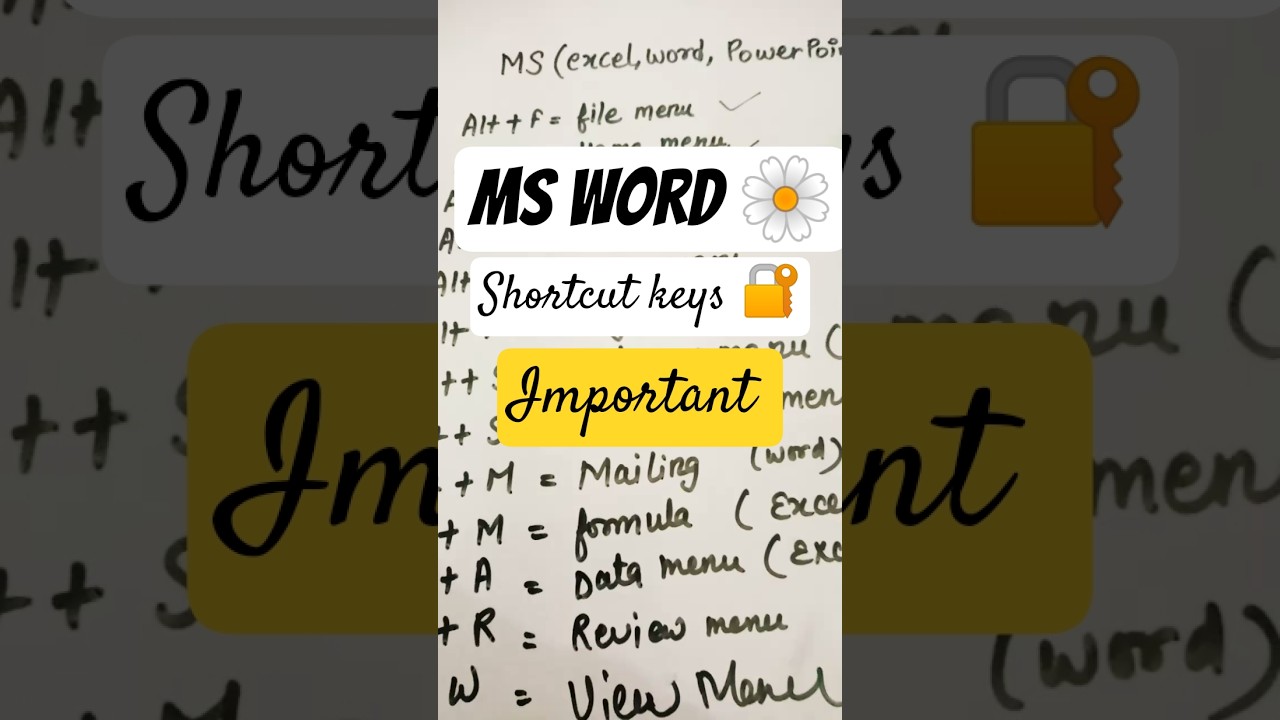 ms word shortcut keys