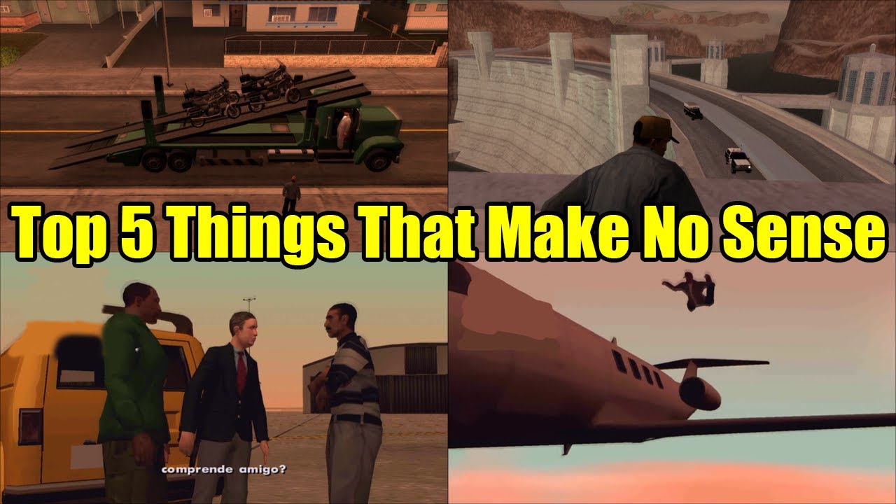 The story progression in GTA San Andreas. Looking at this makes me realized  how GTA San Andreas is less of a crime story and more of a story filled  with adventures and