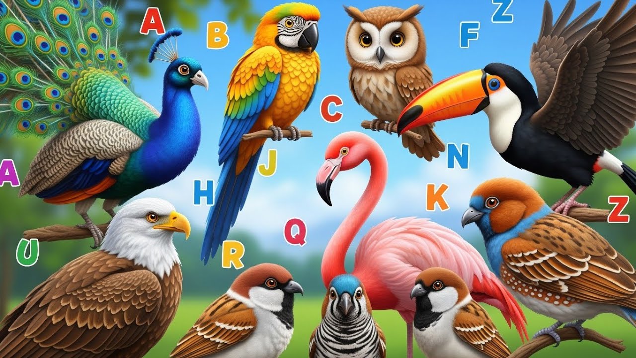 A to Z Birds Alphabet | Colorful Bird Names for Kids  