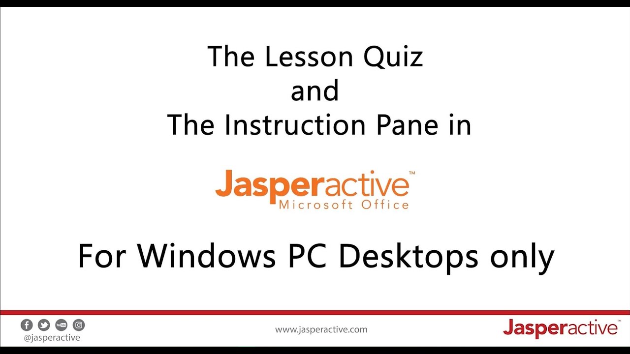 The Jasperactive Quiz and Instruction Pane - YouTube