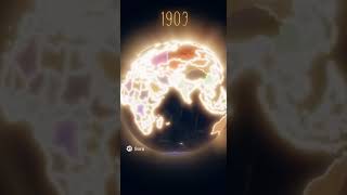 time-lapse world map animation showing how country borders changed from 1900 to 2025
