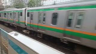 JR東日本E231系1000番台横コツS-04編成+E233系3000番台後期横コツE-04編成併結編成1878E上野東京ライン・高崎線直通東京経由普通高崎行き大井町駅高速通過