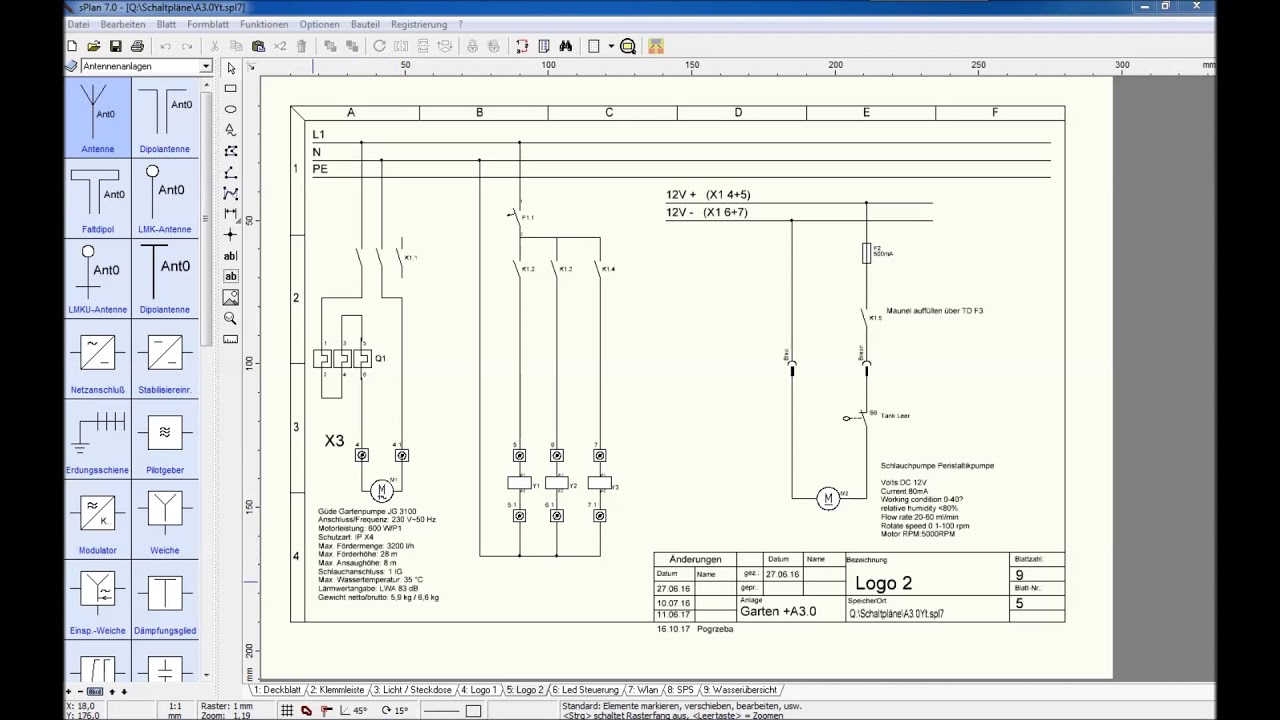 1 Tutorials Schaltplan Zeichenen Mit Splan 7 0 Und Erklarung Gartenbewasserung Die Hydraulik Youtube