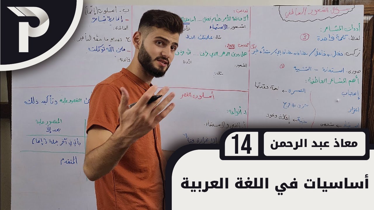 أساسيات في اللغة العربيّة || 14 || الشعور العاطفي - أسلوب الحصر