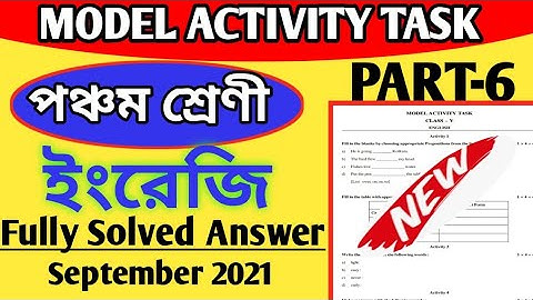 Class-5 English Model Activity Task Part-6 Solution ll English September -2021 Activity Task