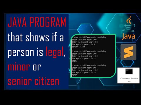 Java Program: (Legal, Minor or Senior Citizen)