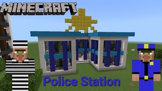 Minecraft Cool Police Station Tutorial with Jail for Villagers - HOW TO BUILD A PRISON IN MINECRAFT screenshot 5