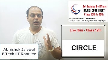 Live Quiz - 21 | Co-Ordinate Geometry | CIRCLES | By Abhishek Jaiswal (B.Tech IIT Roorkee)