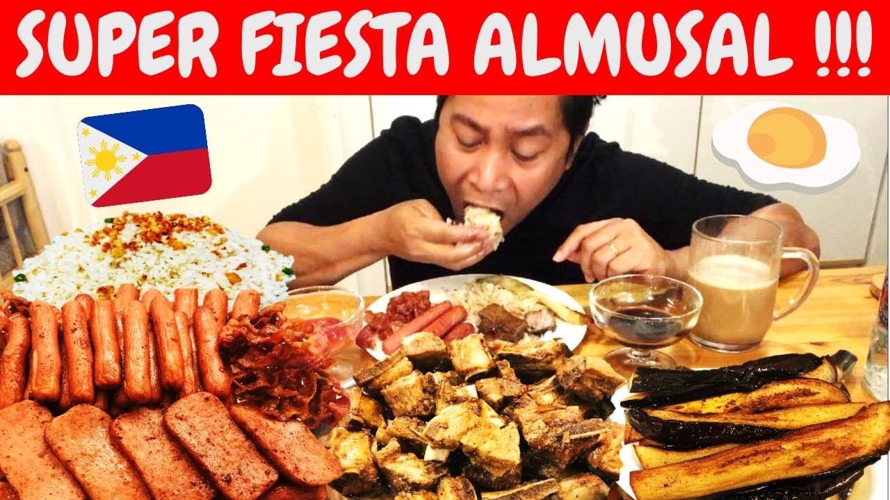 Super Almusal! Pork ADOBO!!! CRISPY BACON!! HOTDOGS!!! SPAM!!! MEATLOAF Etc.Filipino food. Mukbang.