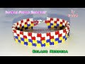 BEADING TUTORIAL: How to Make Double Peyote Stitch Bracelet//Gelang Merdeka Double Peyote//DIY