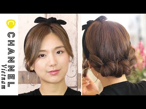 Video Tóc búi thấp Gibson Tuck đơn giản cùng băng đô - youtube