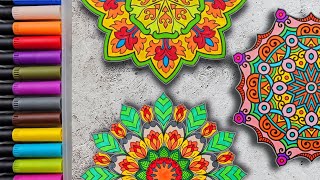 Triple Mandala Calm | ASMR Coloring with and without Music screenshot 5