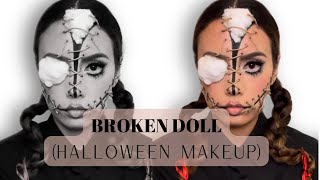 Creepy Broken Doll Makeup Tutorial | HALLOWEEN SFX Makeup