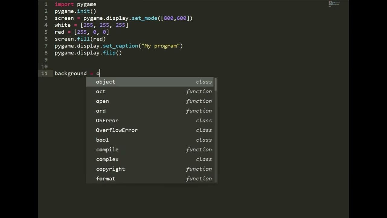Как поменять цвет python. Цвет фона python. как поставить фон игры в питоне.
