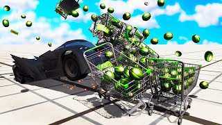 We Destroyed All the Watermelons with the Batmobile in BeamNG Multiplayer!