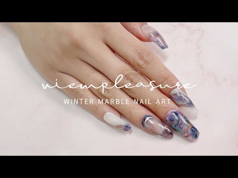 뷰확행 Live - 윈터 마블 네일아트 / Winter Marble Nail Art