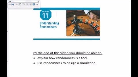 Ch 11 Randomness and Simulations 2016