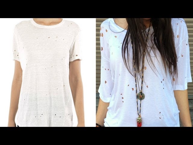 Diy Fashion Edgy T Shirt With Holes Designer Diy Youtube - bloody bullet holes t shirt roblox