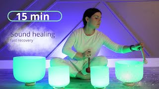 432Hz-15 min Crystal Singing Bowl Healing Sound Bath (No Talking)