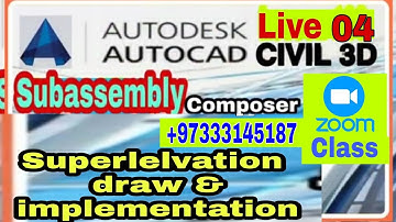 Live Zoom Class 04 #LandSurveyor #CiviL3D #Subassembly Composer Assign & Apply SuperElevation #Urdu