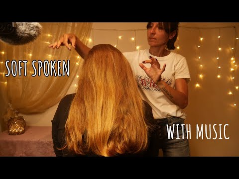 Soft spoken ASMR to the most relaxing music - hair brushing and energy work