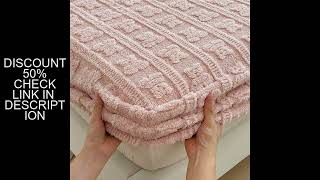 Jacquard Winter Thick Warm Mattress Cover Fitted Sheet With Elastic Band Single Double Queen Size Be