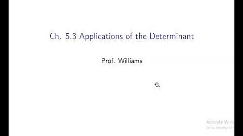 Ch. 5.3 Applications of the Determinant