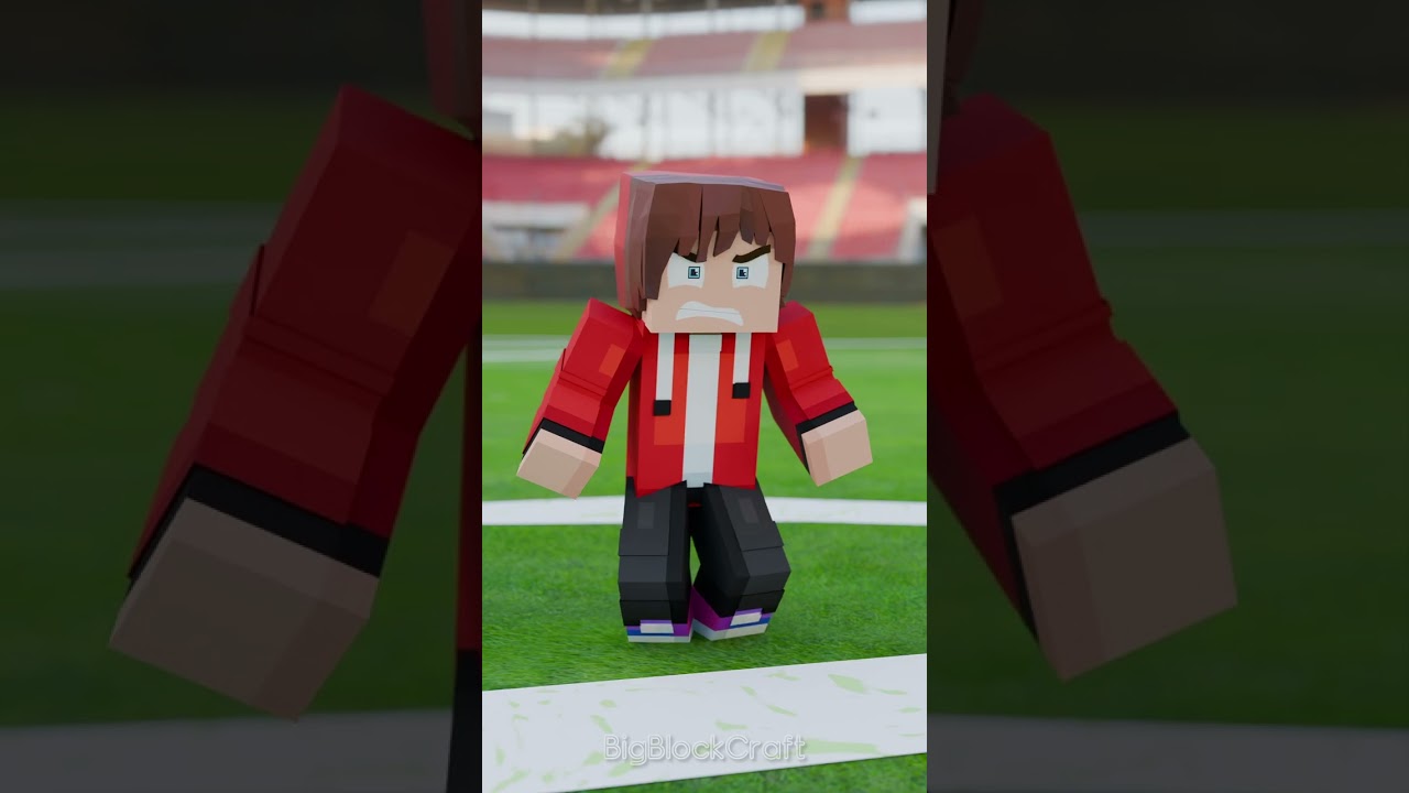 Play football with Jj and mikey #minecraft