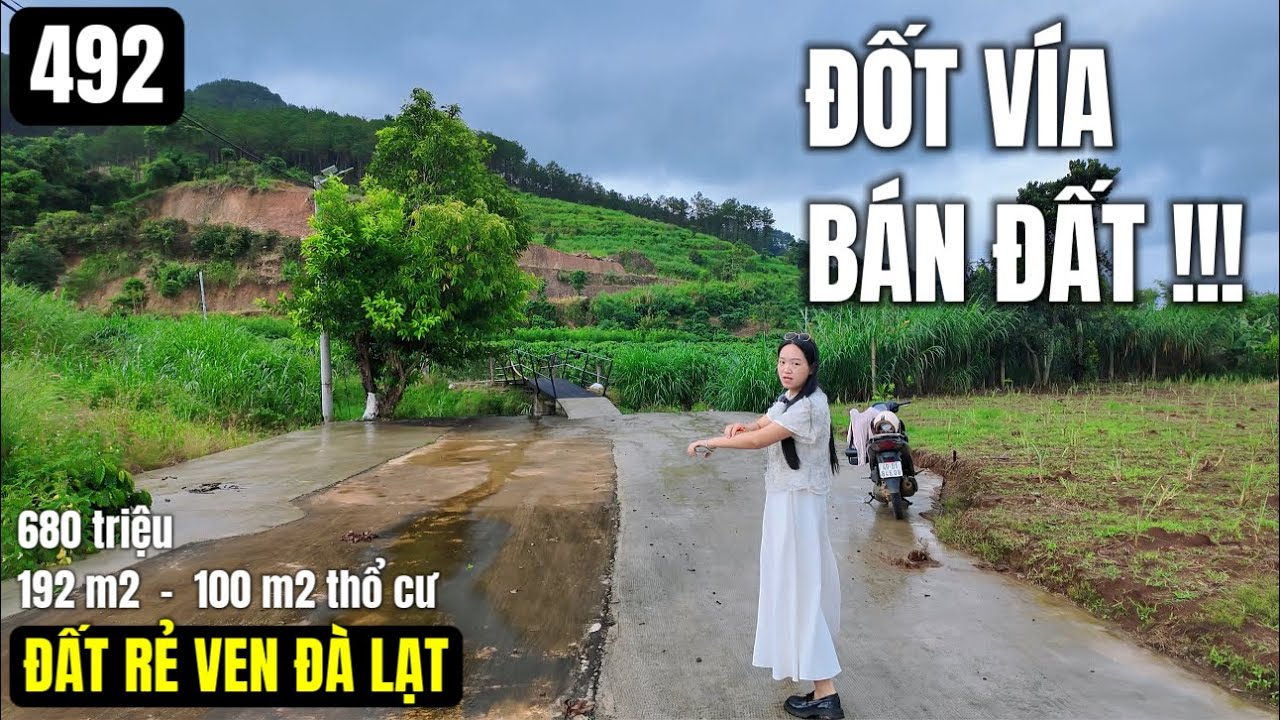 (ĐÃ BÁN)Còn lô cuối cùng đốt vía bán nốt 680 triệu 192 m2 100 m2 thổ cư ven Đà Lạt